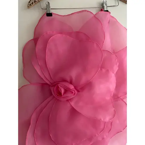 SIERRA DARIEN 3D Voluminous Organza Floral Pink Mini Dress Size XS