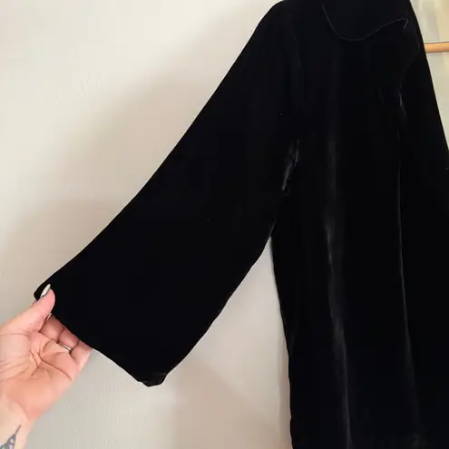 50s Vintage SORORITY HOUSE | Black Velvet 3/4 Sleeve Evening Jacket 12 / Large