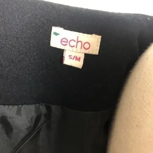 Echo Black Wool Blend Short Sleeve Cropped Jacket Size S/M