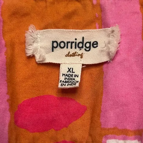 Anthropologie x PORRIDGE Ria Printed Shirt Jacket Shacket Orange Pink Size XL