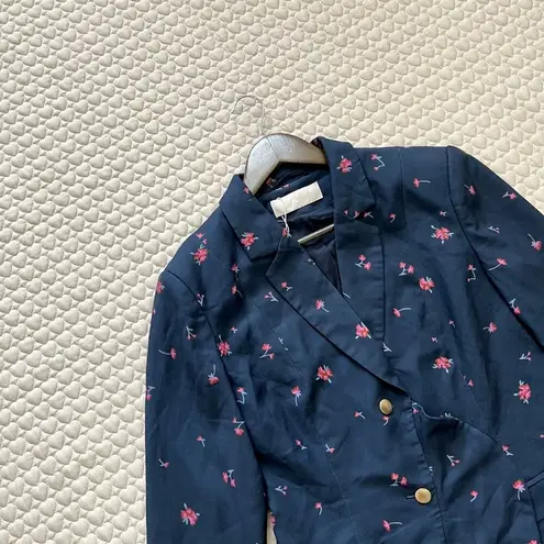 Keepsake NWD  Floral Ruffled Blazer Womens Blue Long Sleeves Jacket Size M