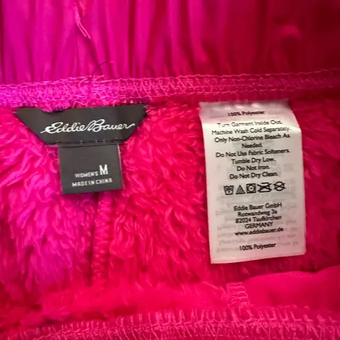 Eddie Bauer  Bright Pink Womens Size Medium Quest Plush Fleece Sweatpants Comfy