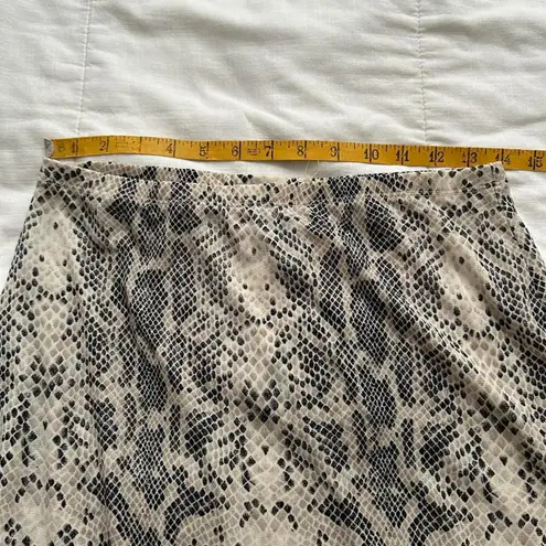 Y2K Stretchy Black grey snake print slip skirt Size small Tan