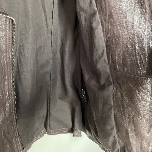 Tinley Road taupe washed real leather Moto jacket size S Gray