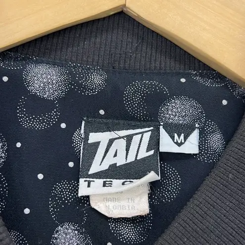 Vintage Tail Tech Full Zip Water Droplet Black and White Bomber Tennis Jacket Size M