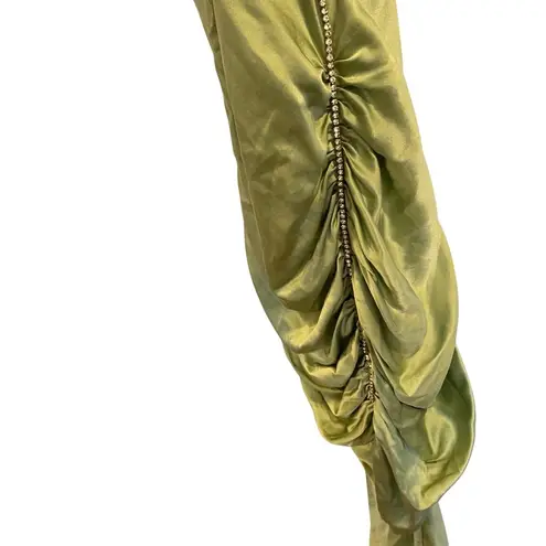 Cinq A Sept Emilia Silk Asymmetric Dress With Crystal Embellishment Pale Green Size 8