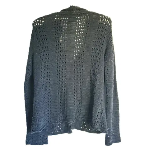 Willow Vintage Crochet Cardigan Sweater Medium Gray Black