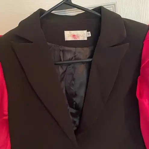 TwoTwin Style Blazer with Puffy Sleeves Black