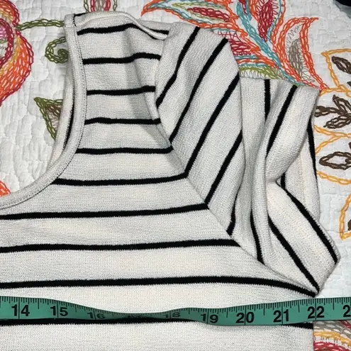 Torrid  size 1 striped black off white striped button down front short sleeve top