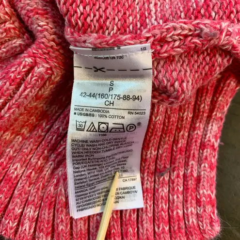 Gap  Pink Marled Y2K Style  V-Neck Sweater S Clean Girl Cozycore 100% Cotton Knit