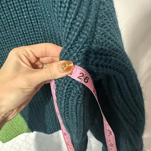Cinq à Sept Mari Sweater NWT – Arugula & Peacock Knit Crewneck SZ Small Green