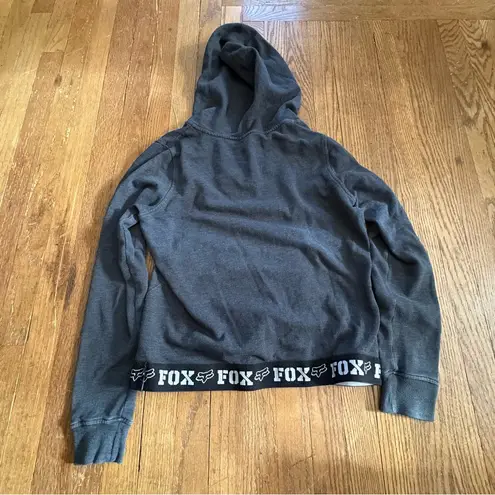 Fox Racing Cropped Hoodie Medium M Dark Gray Logo Band V