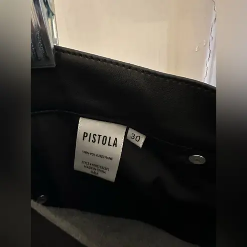 Pistola Revolve Cassie Super High Straight Leg Black Vegan Leather Pants 30