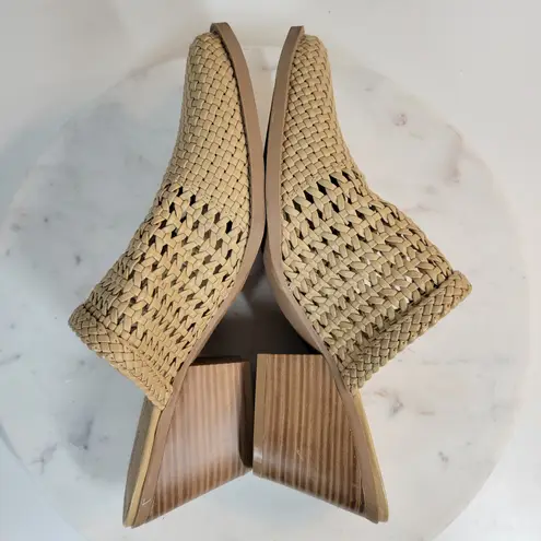 Seven Dials Womens Mule Heels 8 Brown Cognac Woven Quinton Pointed Toe Clogs