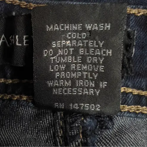 Ashley Stewart Size 20 Dark Blue Denim Jeans Raw Hem Cropped 5 Pocket Belt Loops