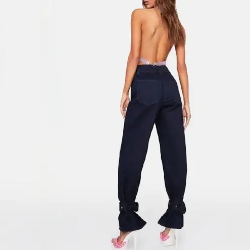 We Wore What Paperbag Straight Ankle Jeans Dark Wash Size 27. NEW