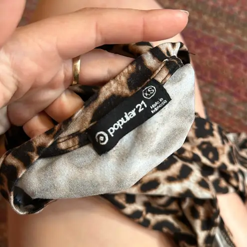 Popular 21 CHEETAH ANIMAL PRINT LONG SLEEVE THONG BODYSUIT