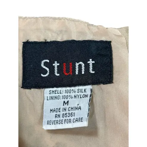 VTG Stunt 100% Silk Dress Women’s M Snakeskin Animal Print Sleeveless Dress Tan Size M