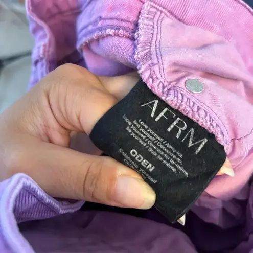 AFRM Oden Purple Distressed Wide Leg Jeans Size 30