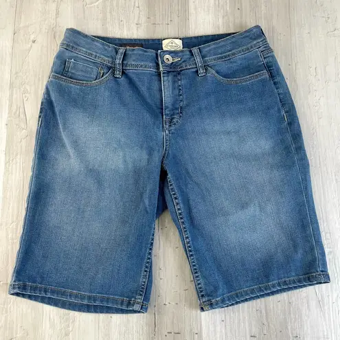 st. john's bay  Denim Cotton Bermuda Shorts Light Wash Petite Size: 10P