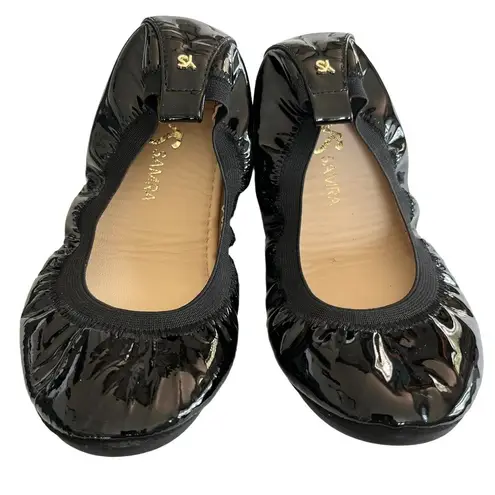 Yosi Samara Foldable Ballet Flat Black Patent Leather 5