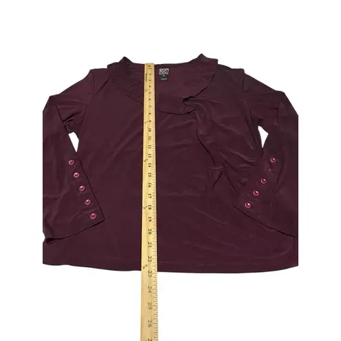 Clara Sun Woo Womens XL Top Popover Shirt Purple Long Sleeve Tunic Shirt F8