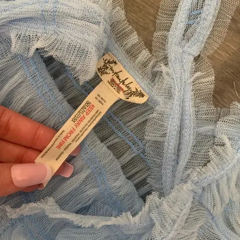 Free People  let’s talk tutu slip nwot sheer boho revolve dress gown fall blue