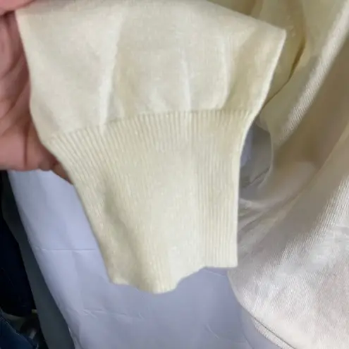 Wool City Ivory White Mock Neck Sweater Viscose Blend Womens Size L New Classic Size L