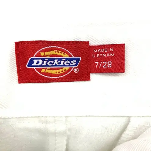 Dickies  Pants Women's Size 7/28 Relaxed Flat Front Cropped White NWT**