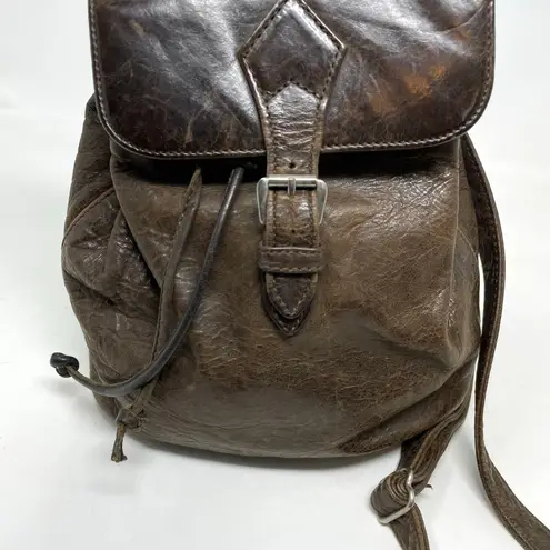 Banana Republic Vintage 90s  Brown Distressed Leather Mini Backpack Purse Bag