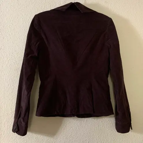 BCBGMAXAZRIA BCBGMaxAzia Women's Brown Ruffle Collar Career Corduroy Blazer Size Small, Lined