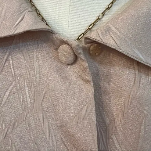 Amanda Smith Vintage Pink Satin Blouse Textured Long Sleeve Button Top Sz 10