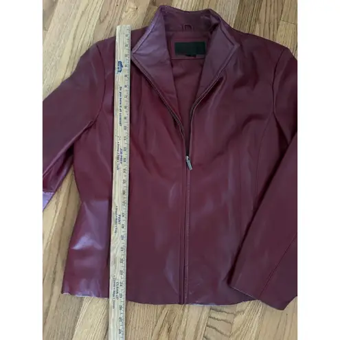 Vintage Siena Studio Deep Red Zip Up Collared Leather Jacket XL Buttery Soft