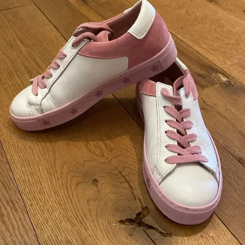 Matchboots ‘Rose Passion’ white leather pink suede lace up sneaker size 5