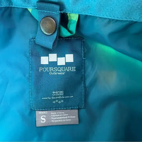 Foursquare Four Square Outerwear blue green yellow plaid ski snowboard jacket