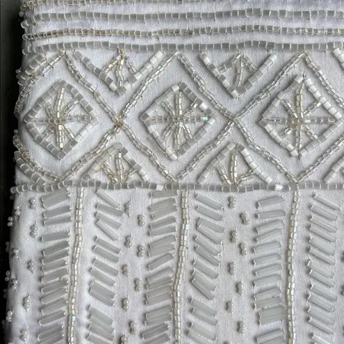 Vintage Silk Beaded Evening Chain Strap Formal Bag ®️ White