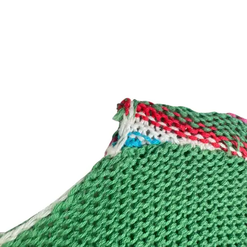 Zaket & Plover 100% Cotton Multicolor Striped Knit Sweater Colorful Small Pink