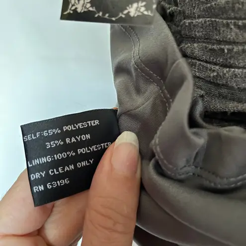 Suzi Chin Maggy Boutique Pleated Bodycon Sz 4 Cocktail Workwear Capsule Minimal Gray