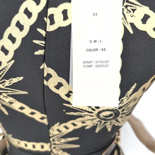 Barok Paris NJ Couture Black & Gold Scuba Material Sleeveless Dress NWT