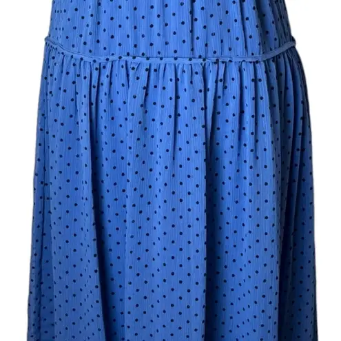 TALULAH La Maison Dress Womens Small Blue And Black Polka Dot Sorrento Midi