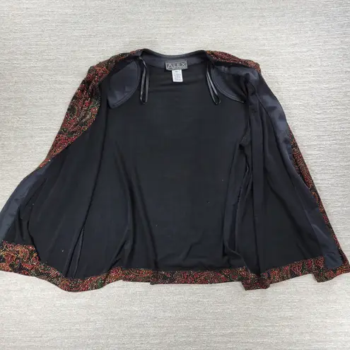 Alex Evenings Vtg Tank Jacket Set XL Paisley Slinky Glitter Mother Of The Bride