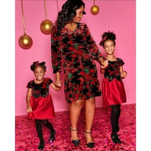 NEW The Children’s Place Womens Mommy And Me Floral Velour Dress