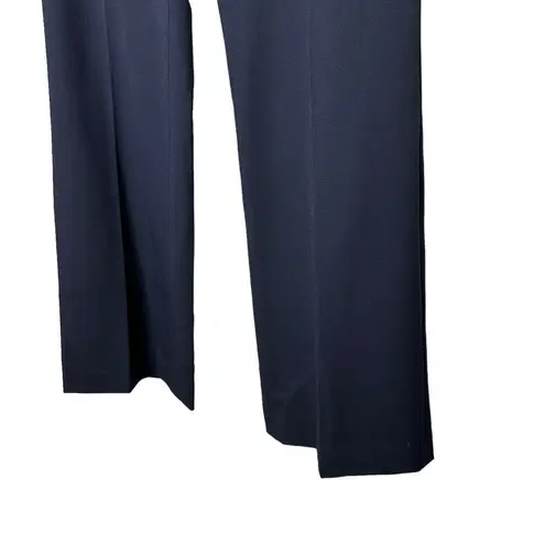 Lafayette 148  Navy Flat Front Trouser Wool Blend Straight Leg Dress Pants Size 8