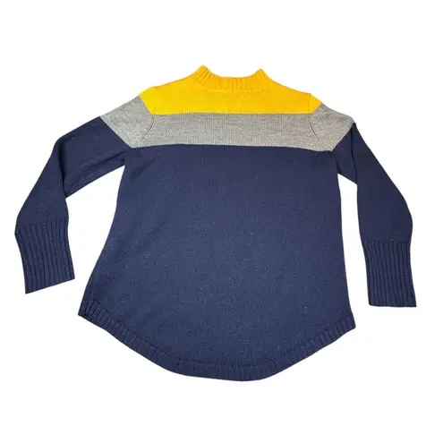 ana Sweater Womens Large Blue Yellow Gray Casual Comfy Cozy Pullover Soft Top