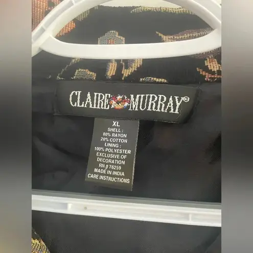 Vintage Claire Murray Design Tapestry Jacket Size XL EUC Black
