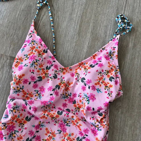 No Boundaries Womens  Pink Floral One Piece Swimsuit - XL