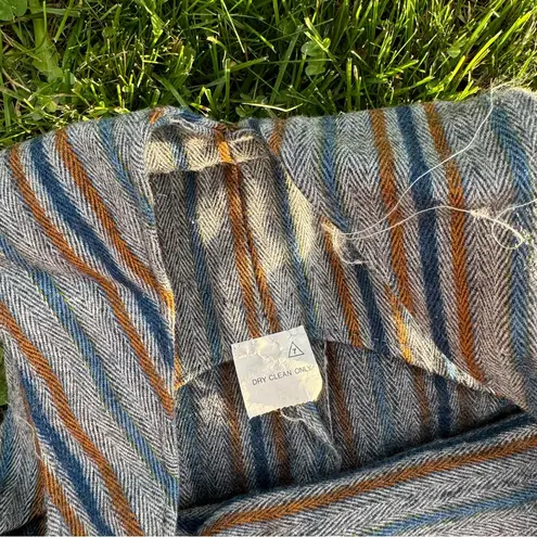 Striped Retro Tweed Overalls Gray Size XS