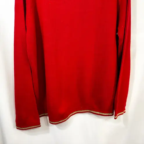 White Stag XL Christmas Sweater Santa Embroidered Merry Red Gold Ugly 1107