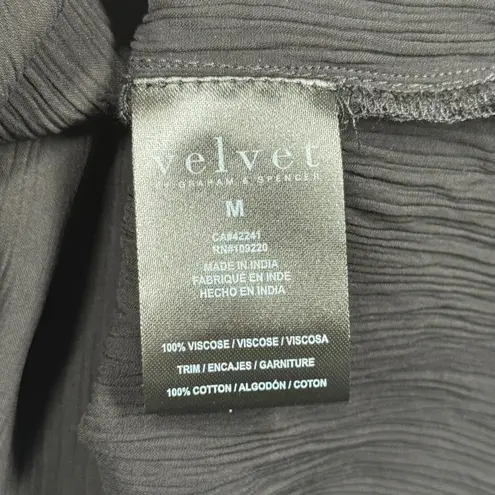 Velvet by Graham & Spencer Blouse Black Long Sleeve V