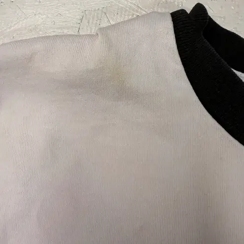 Brandy Melville  New York Graphic Ringer T Shirt Black White Beige